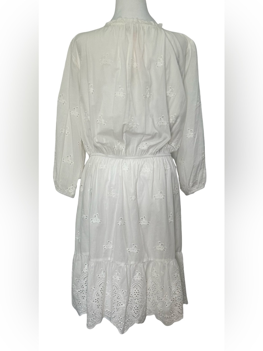 Knox Rose White Eyelet Embroidered Cotton Boho Peasant Dress XXL NWT Cottagecore - Picture 6 of 10